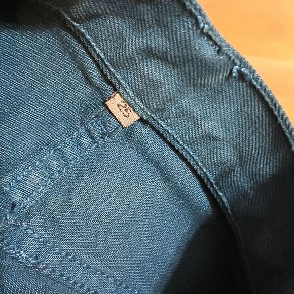 Carmar Teal Green / Blue LF Beatrice Zip Front Distressed Mini Denim Skirt - Picture 10 of 10